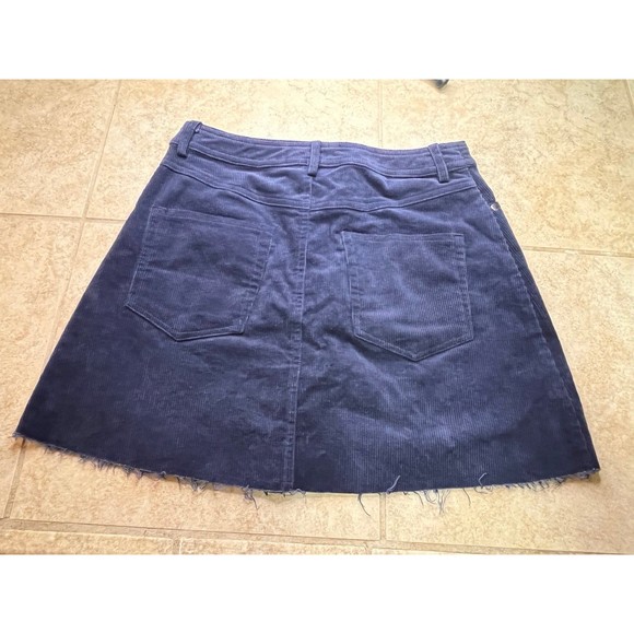 Lulus Skirt Womens Small Dark Blue Corduroy Mini Skirt A-Line with pockets - Picture 5 of 9